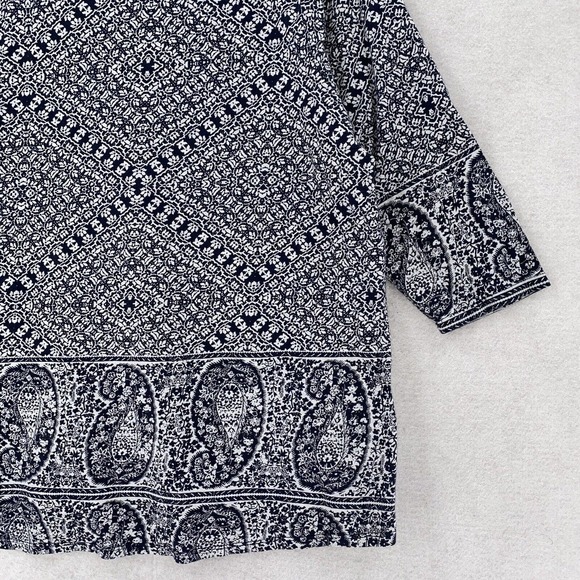 Lucky Brand Tunic Top Womens‎ 1X Boho Peasant Blouse Floral Ditsy Paisley - Picture 7 of 14
